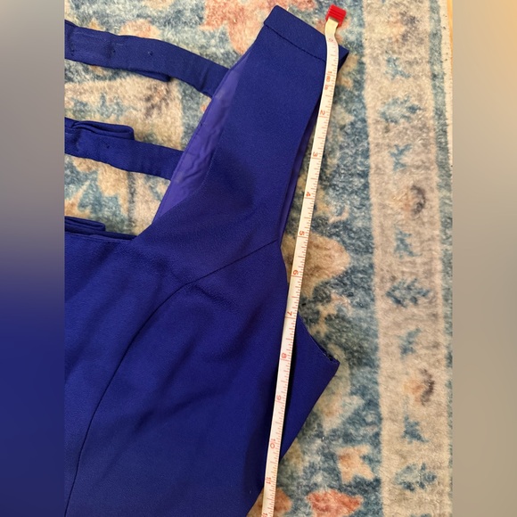 💎 VINTAGE 80s/90s ALGO Cobalt Blue Back Bow Maxi Gown 💎 - Picture 10 of 13